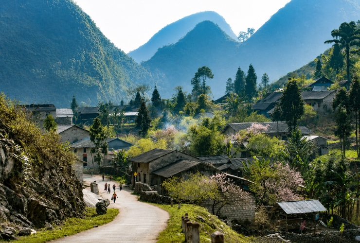 Balade dans la vallée de Sung La après la visite de la Maison de Pao