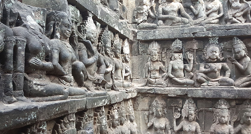 Fresque sculptée d''Angkor Vat