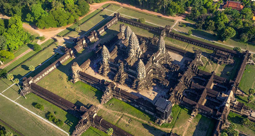 Vue aérienne du temple