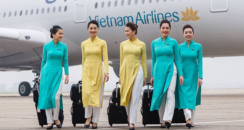 Hôtesses de l''air Vietnam Airlines en Ao Dai