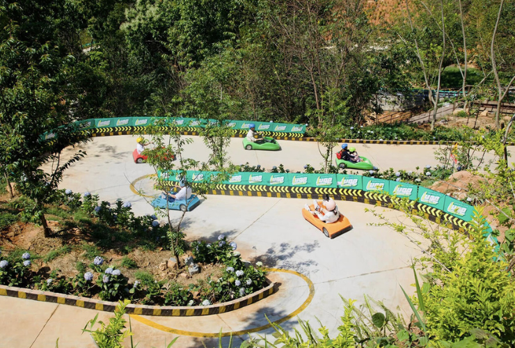 La descente en luge à travers la forêt est l’une des expériences à ne pas manquer dans la zone touristique